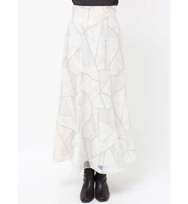 MERCURYDUO「ジオメトリックオパールフレアスカート」|スカート|