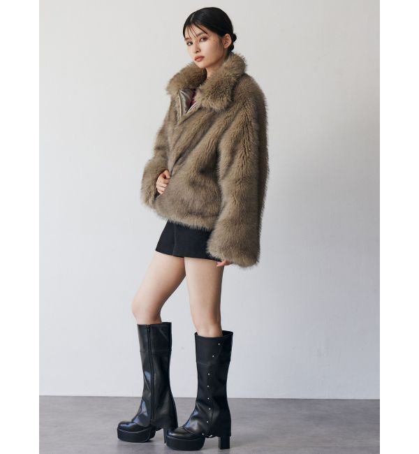 MURUA「MIXフェイクファーブルゾン」|ブルゾン・スタジャン|