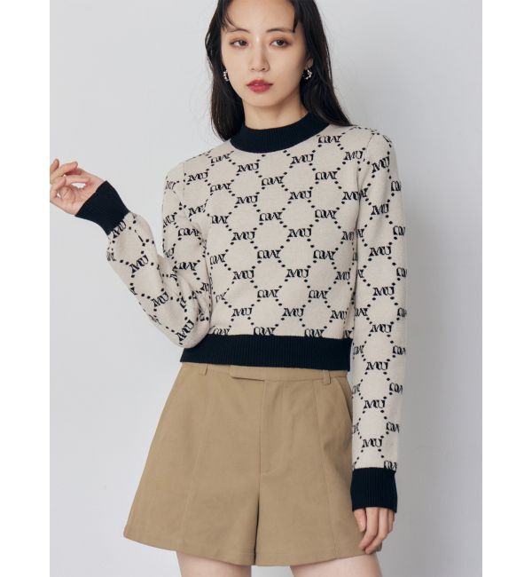 MURUA「モノグラムバイカラーニット」|ニット・セーター|アイボリー