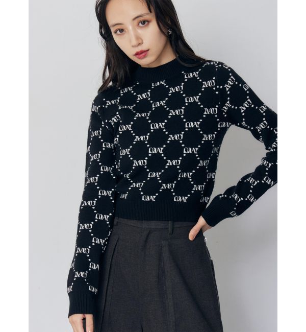 MURUA「モノグラムバイカラーニット」|ニット・セーター|ブラック