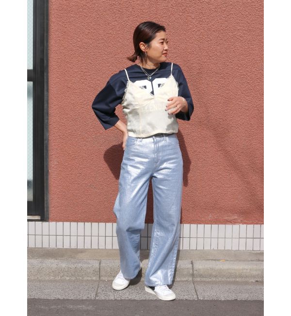 Ungrid「レースコンビサテンキャミ」|キャミソール|