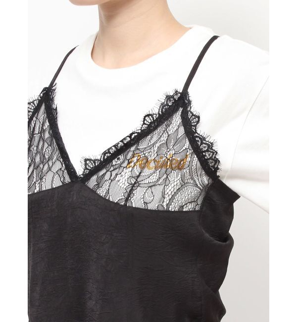 Ungrid「レースコンビサテンキャミ」|キャミソール|