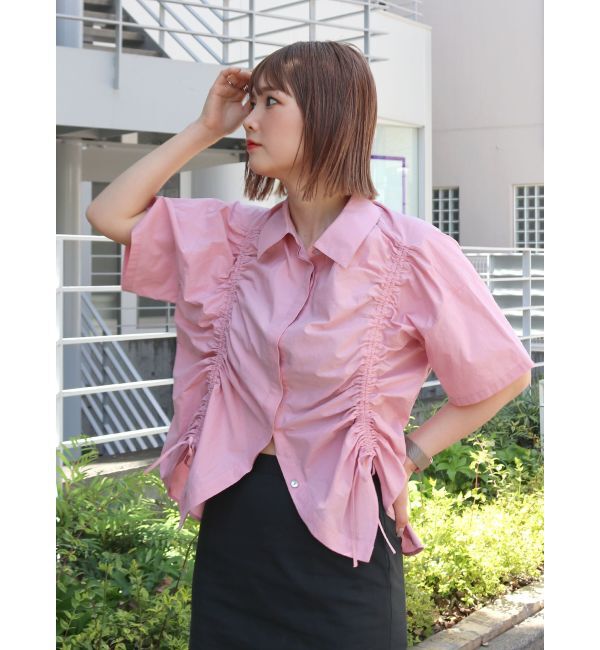 Ungrid「ドロストデザインシャツ」|シャツ・ブラウス|ピンク
