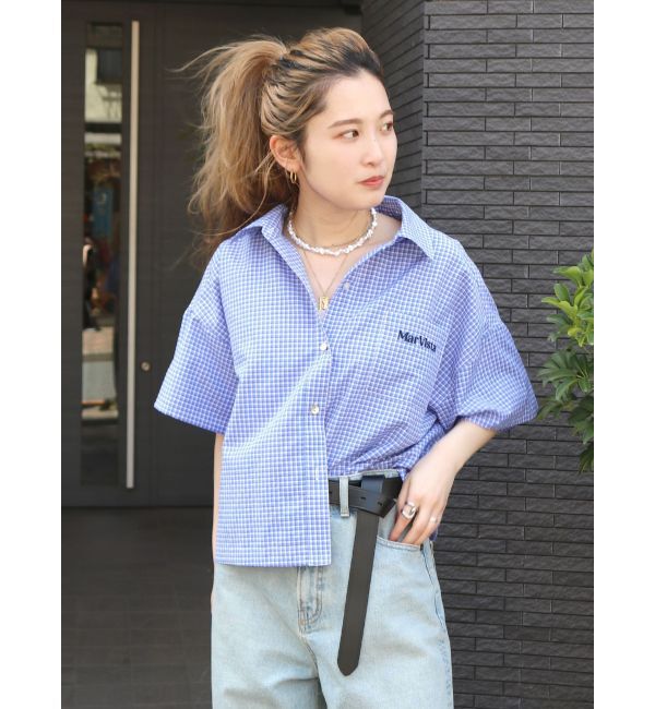 Ungrid「ハーフスリーブエンブロイダリーシャツ」|シャツ・ブラウス|