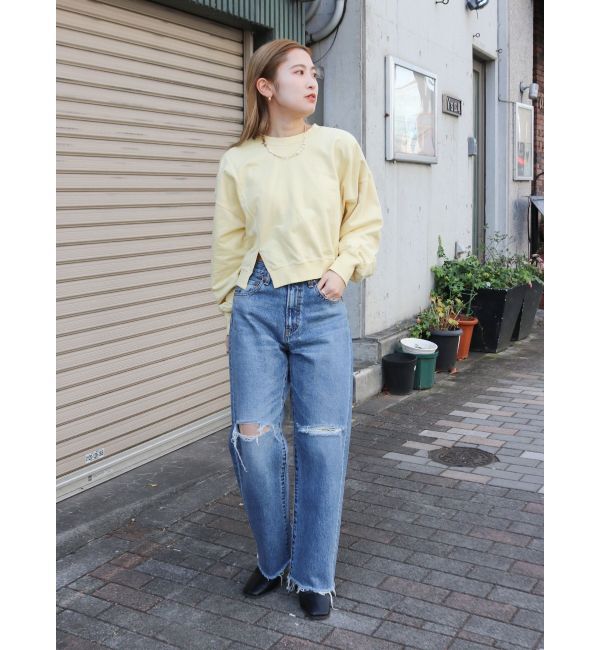 Ungrid「カットオフダメージストレートデニム」|デニム|