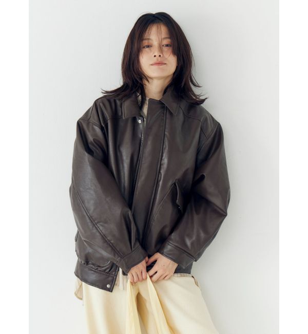Ungrid「ポケットデザインフェイクレザーブルゾン」|ブルゾン・スタジャン|