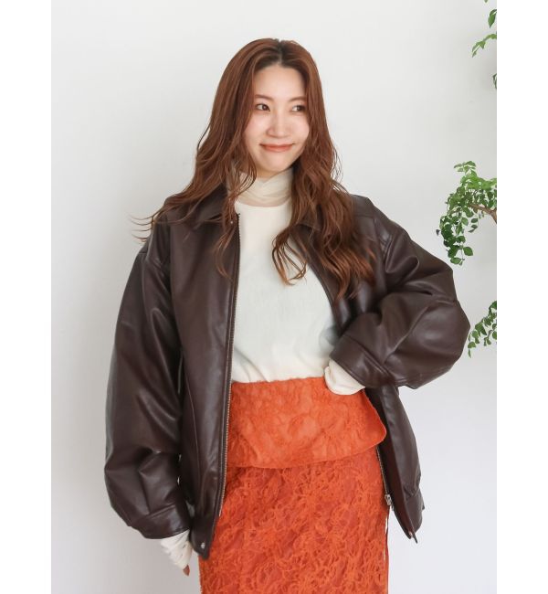 Ungrid「ポケットデザインフェイクレザーブルゾン」|ブルゾン・スタジャン|