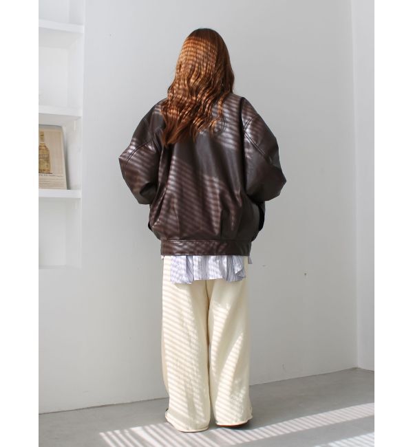 Ungrid「ポケットデザインフェイクレザーブルゾン」|ブルゾン・スタジャン|