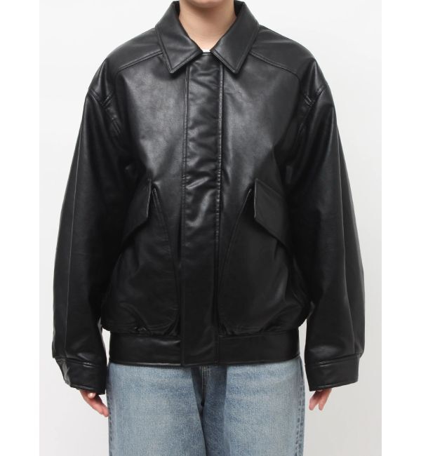 Ungrid「ポケットデザインフェイクレザーブルゾン」|ブルゾン・スタジャン|