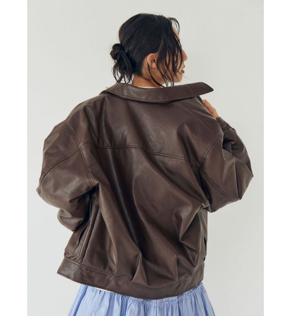 Ungrid「ポケットデザインフェイクレザーブルゾン」|ブルゾン・スタジャン|