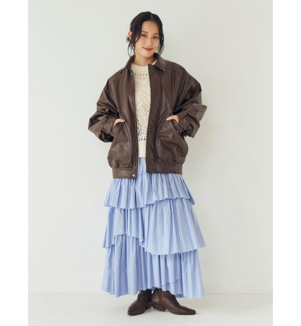 Ungrid「ポケットデザインフェイクレザーブルゾン」|ブルゾン・スタジャン|