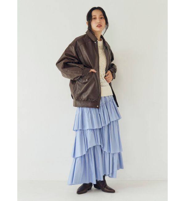 Ungrid「ポケットデザインフェイクレザーブルゾン」|ブルゾン・スタジャン|