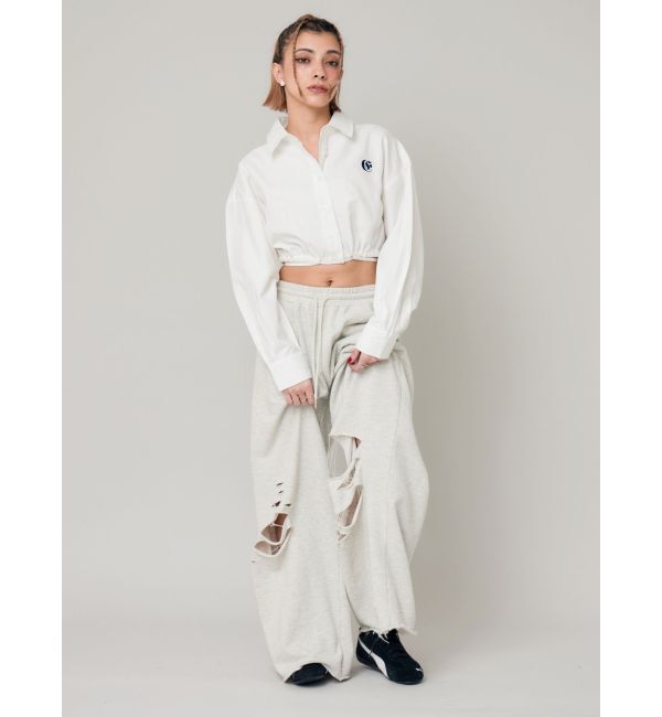 EVRIS「リボンデザインショートストライプシャツ」|シャツ・ブラウス|