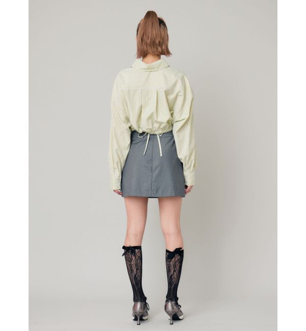 EVRIS「リボンデザインショートストライプシャツ」|シャツ・ブラウス|