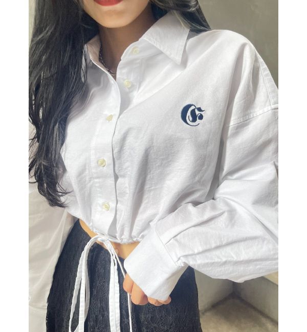 EVRIS「リボンデザインショートストライプシャツ」|シャツ・ブラウス|