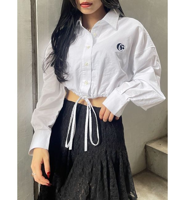 EVRIS「リボンデザインショートストライプシャツ」|シャツ・ブラウス|