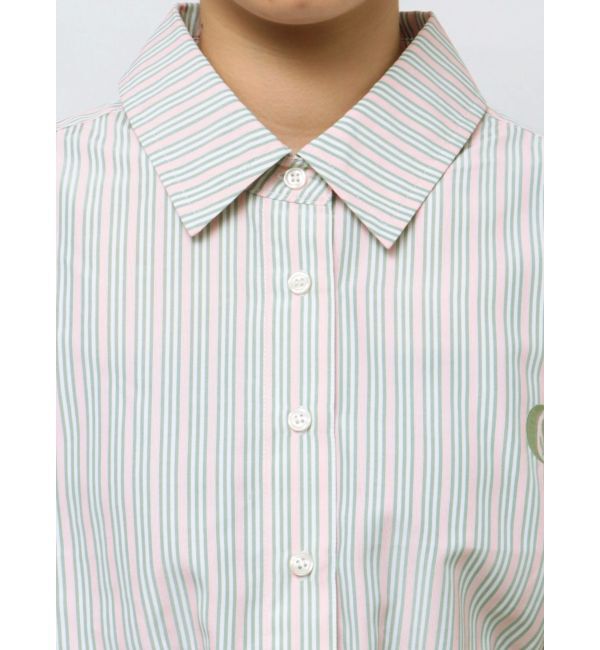 EVRIS「リボンデザインショートストライプシャツ」|シャツ・ブラウス|