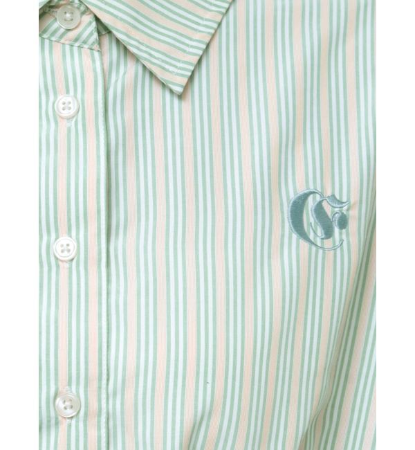 EVRIS「リボンデザインショートストライプシャツ」|シャツ・ブラウス|