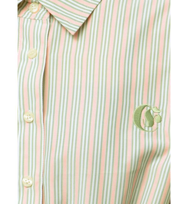 EVRIS「リボンデザインショートストライプシャツ」|シャツ・ブラウス|