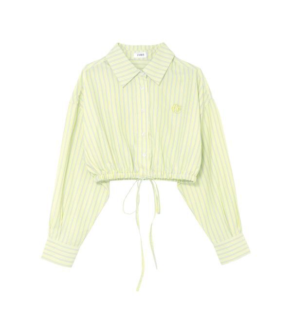 EVRIS「リボンデザインショートストライプシャツ」|シャツ・ブラウス|