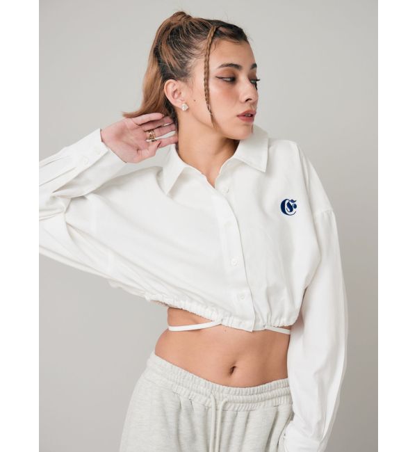 EVRIS「リボンデザインショートストライプシャツ」|シャツ・ブラウス|