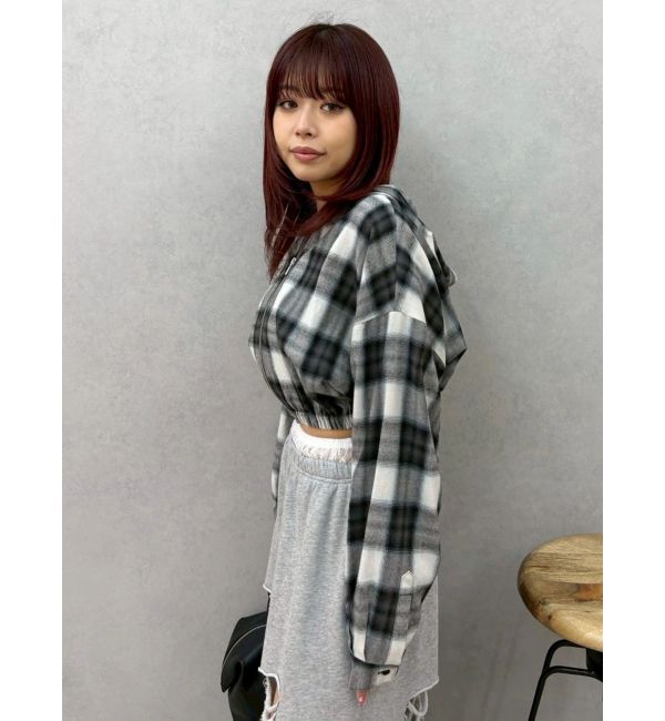 EVRIS「フードチェックショートシャツ」|シャツ・ブラウス|