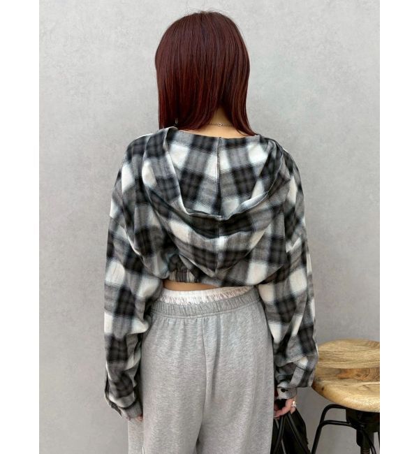 EVRIS「フードチェックショートシャツ」|シャツ・ブラウス|