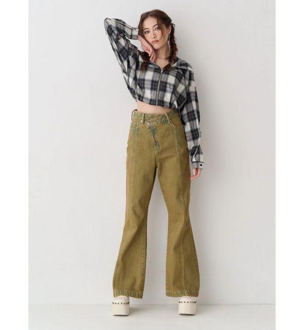 EVRIS「フードチェックショートシャツ」|シャツ・ブラウス|