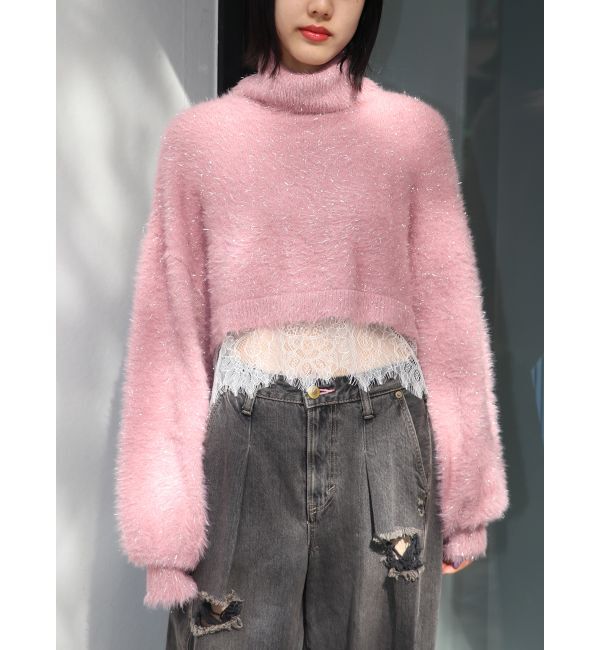 jouetie「レースドッキングニット」|ニット・セーター|ピンク