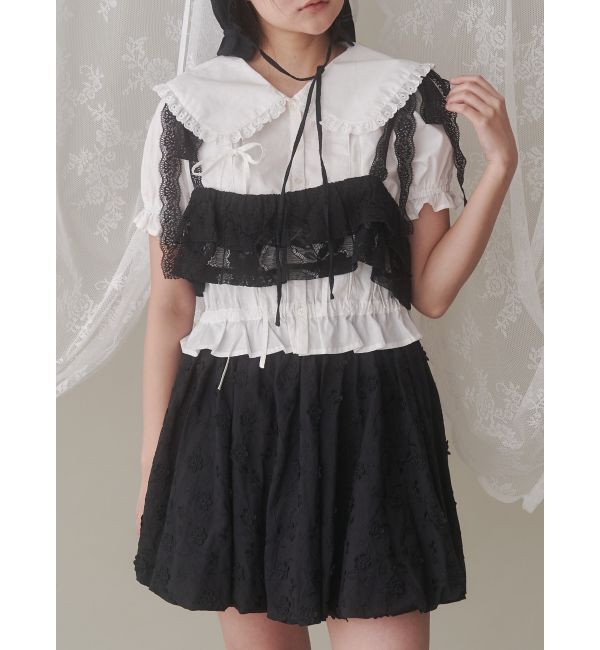 merry jenny「レースティアードビスチェ」|キャミソール|ブラック