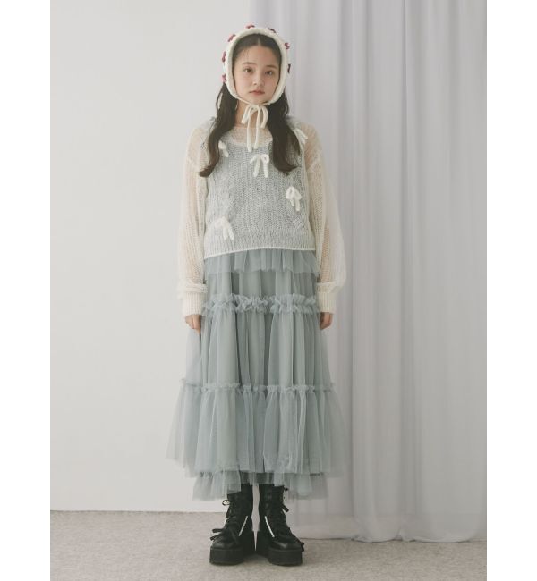 merry jenny「透かし編みリボンニット」|ニット・セーター|