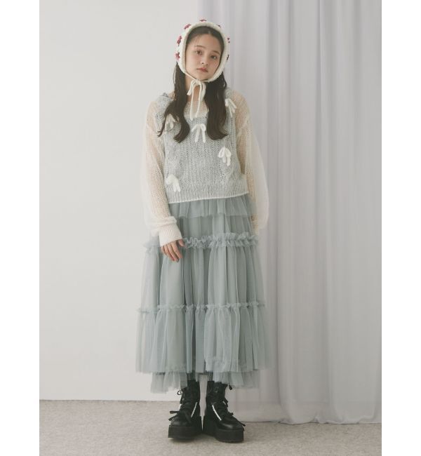 merry jenny「透かし編みリボンニット」|ニット・セーター|