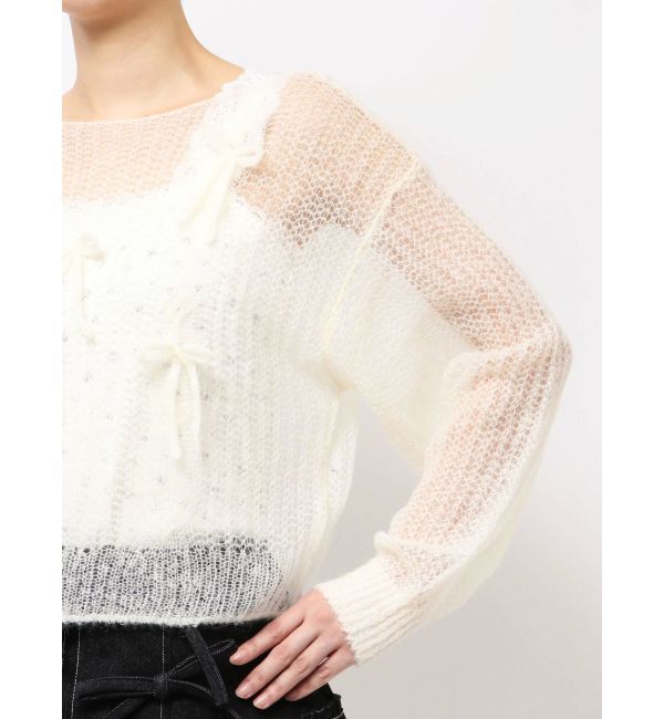 merry jenny「透かし編みリボンニット」|ニット・セーター|