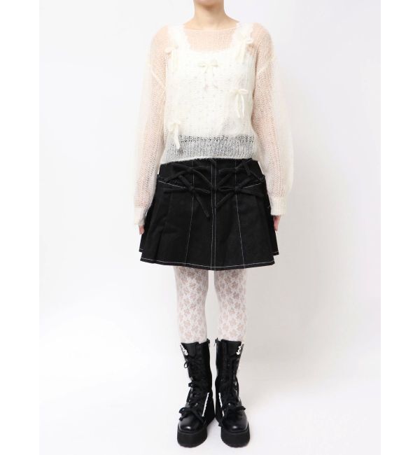 merry jenny「透かし編みリボンニット」|ニット・セーター|