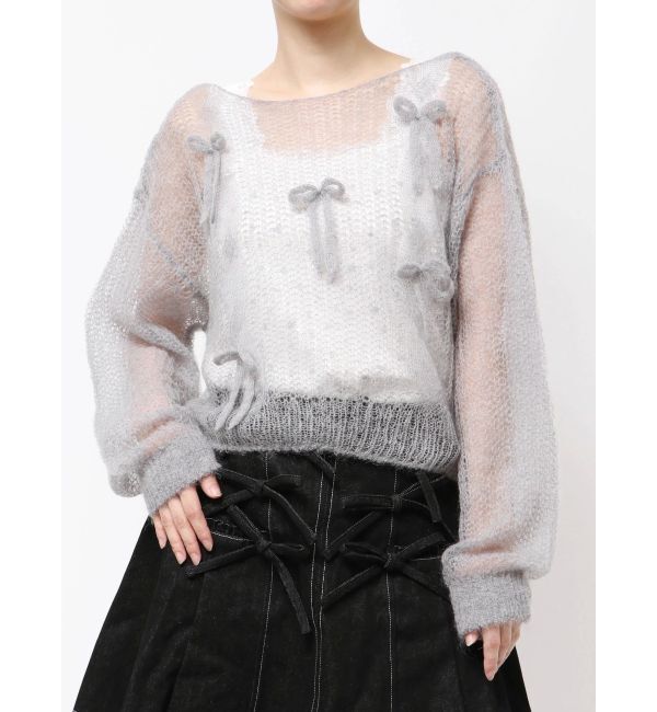 merry jenny「透かし編みリボンニット」|ニット・セーター|