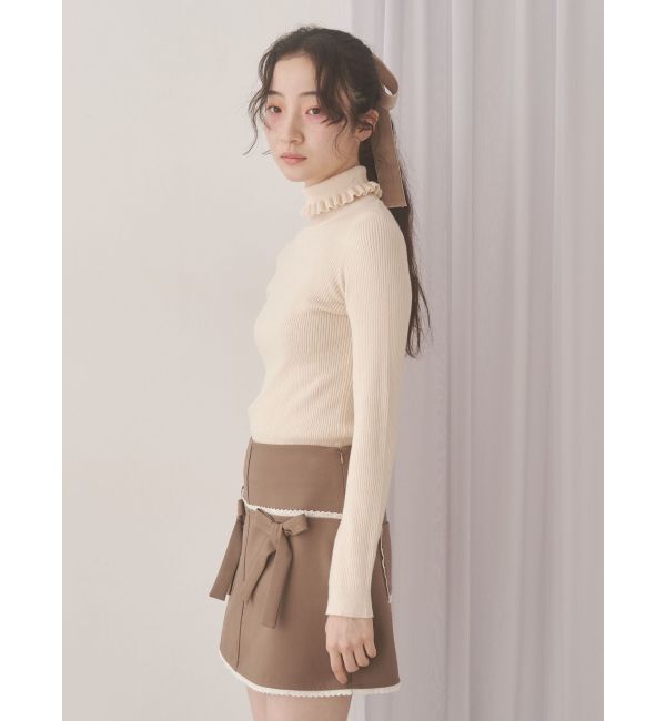 merry jenny「frillリブタートルニットtops」|ニット・セーター|