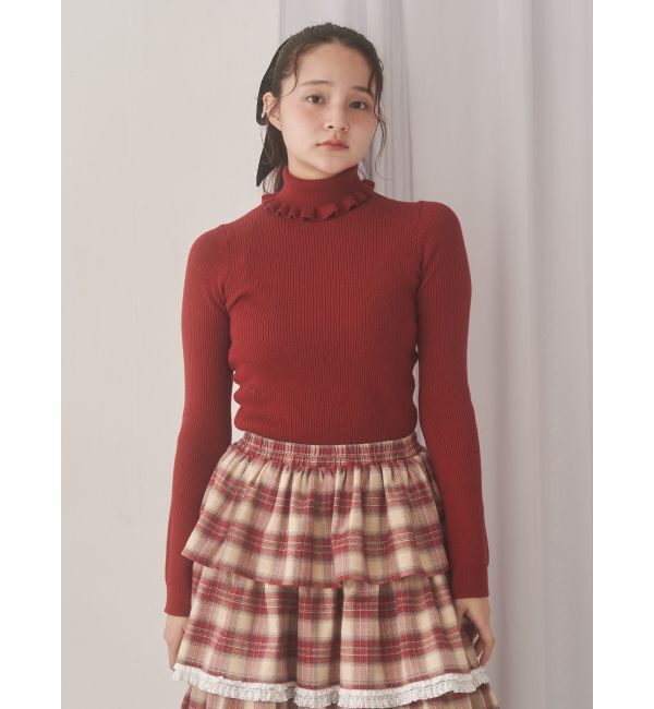 merry jenny「frillリブタートルニットtops」|ニット・セーター|