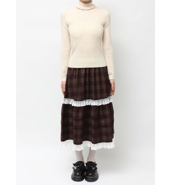 merry jenny「frillリブタートルニットtops」|ニット・セーター|