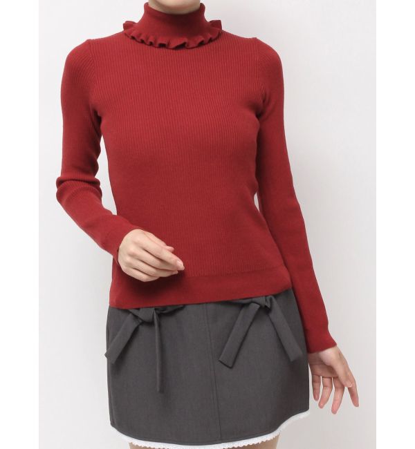 merry jenny「frillリブタートルニットtops」|ニット・セーター|