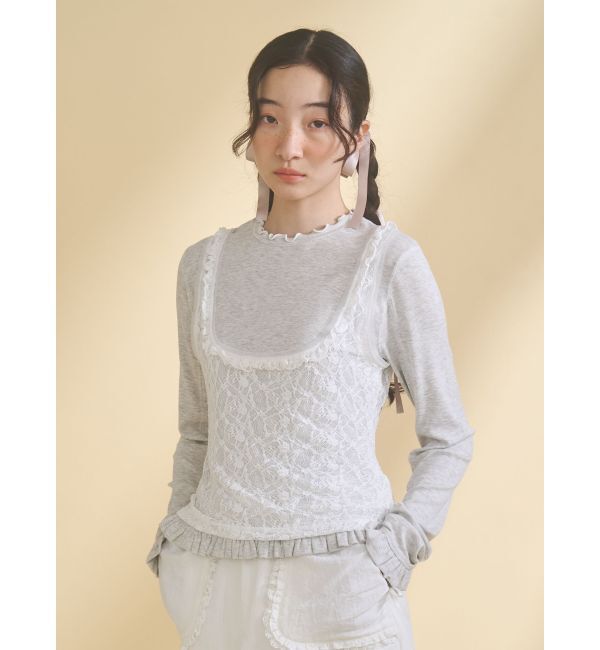 merry jenny「lace layered long tee」|Tシャツ・カットソー|