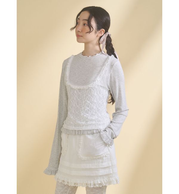 merry jenny「lace layered long tee」|Tシャツ・カットソー|