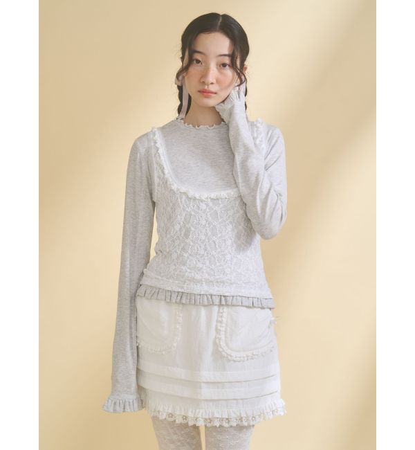 merry jenny「lace layered long tee」|Tシャツ・カットソー|