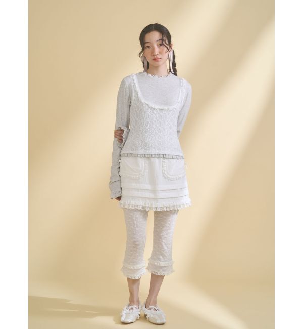 merry jenny「lace layered long tee」|Tシャツ・カットソー|