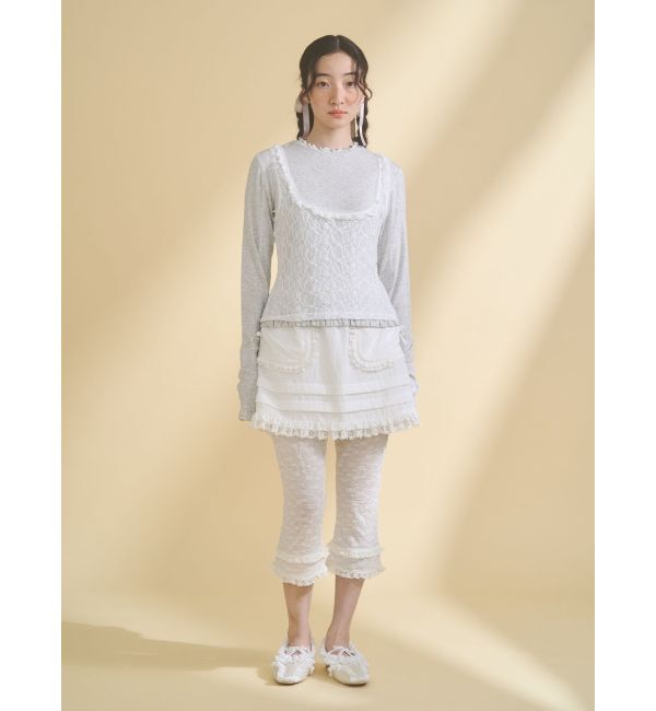 merry jenny「lace layered long tee」|Tシャツ・カットソー|