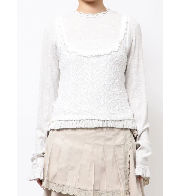 merry jenny「lace layered long tee」|Tシャツ・カットソー|