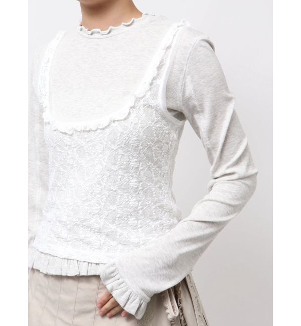 merry jenny「lace layered long tee」|Tシャツ・カットソー|