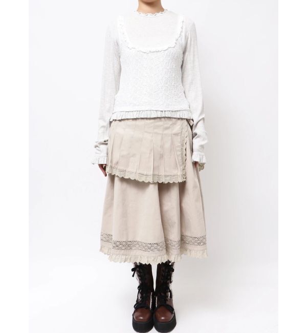 merry jenny「lace layered long tee」|Tシャツ・カットソー|