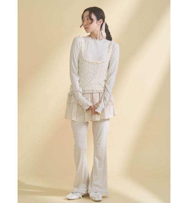 merry jenny「lace layered long tee」|Tシャツ・カットソー|