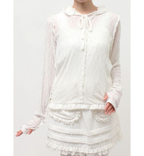 merry jenny「rabbitレースフードtops」|Tシャツ・カットソー|