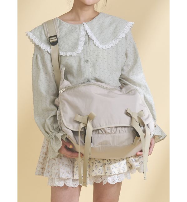 merry jenny「ribbon messenger bag」|ショルダー・メッセンジャー|ベージュ